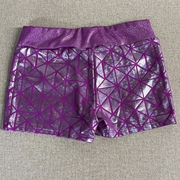 𝅺Silver and Purple Girls Athletic Shorts - Picture 2 of 3
